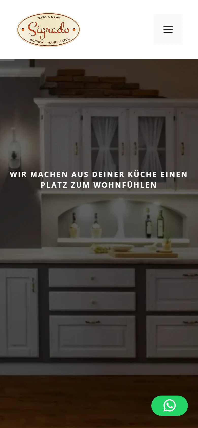 Startseite sigrado.com auf dem Smartphone